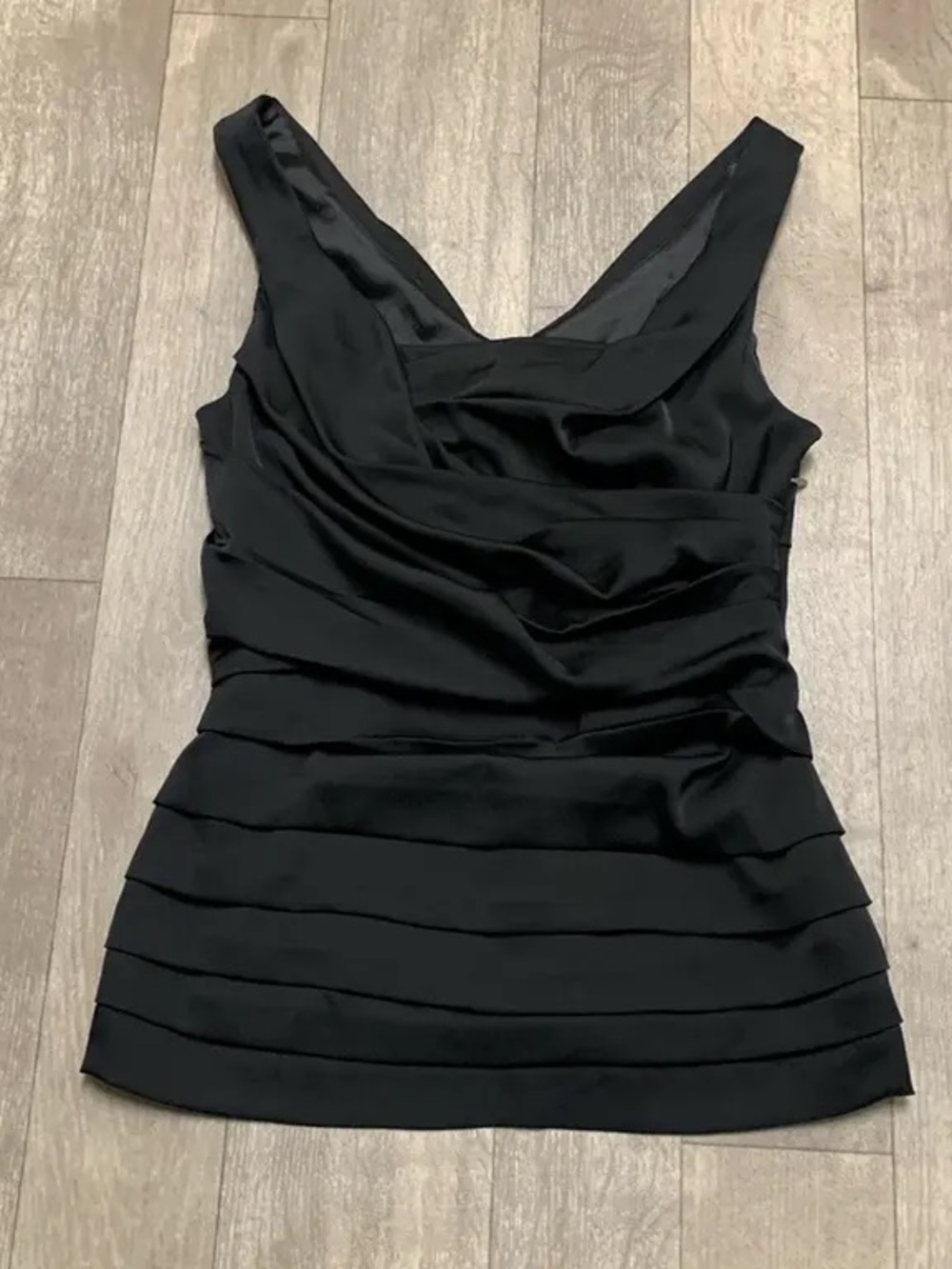 Black Sleeveless Draped Bandage Tank Top